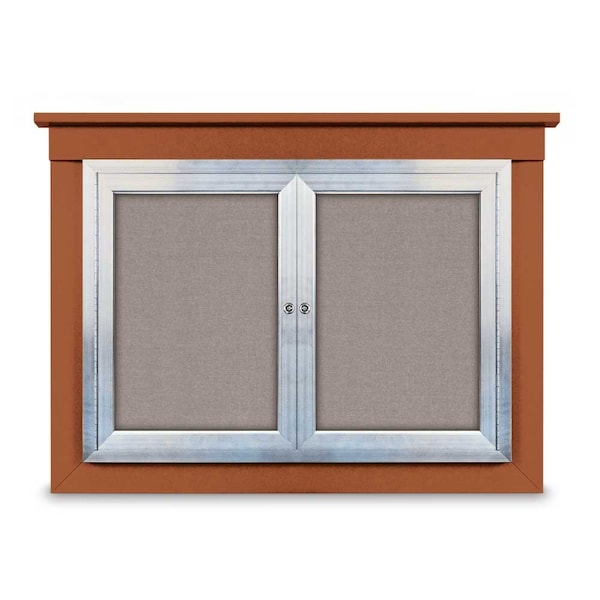 United Visual Products 18"x24" 1-Door Enclosed Letterboard, Burgundy Vinyl/Walnut UV2620O-WALNUT-BURGUNVL - main